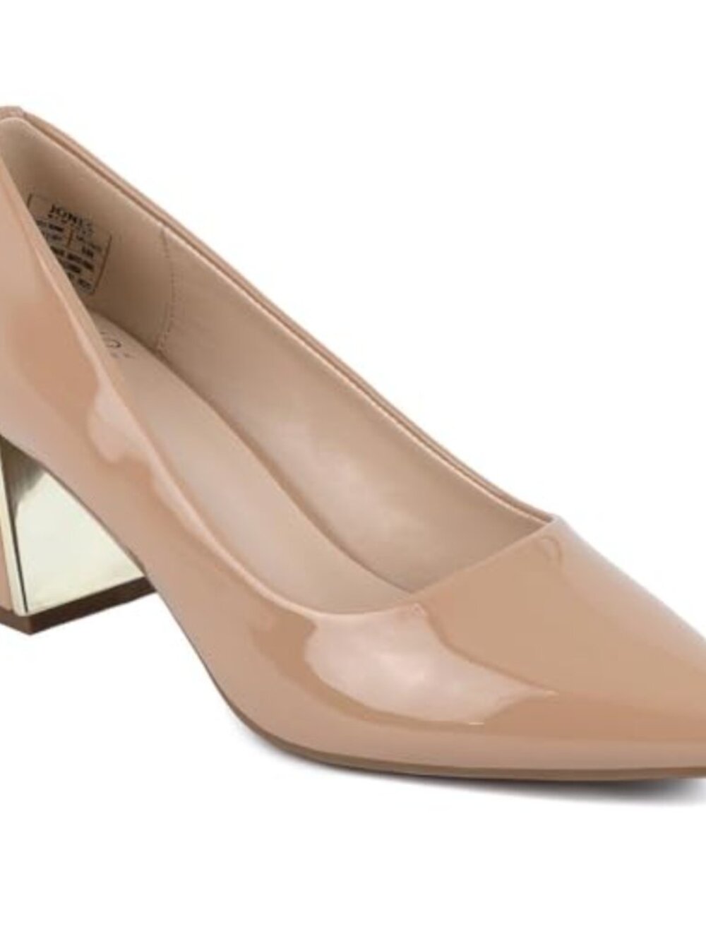 Women's Pointed Toe Block Heel Slip-On Pumps – Faux Leather Dress Shoes